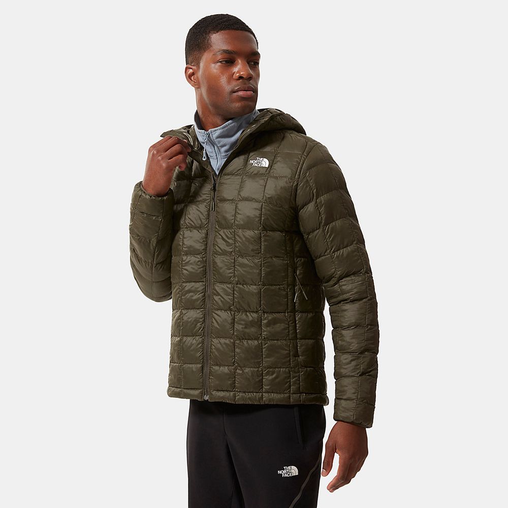 The North Face Hooded Jacket Mens Australia - The North Face Thermoball™ Eco Green / White Hiking (V